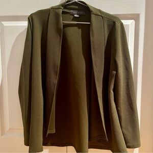 Suzy Shier Olive Military Green Open Cardigan Blazer